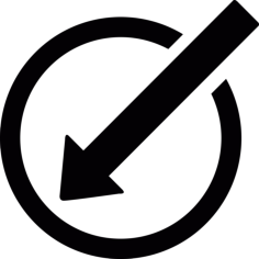 Pointing To The Lower Left Corner Line Art Illustration Svg, Free Vectors File